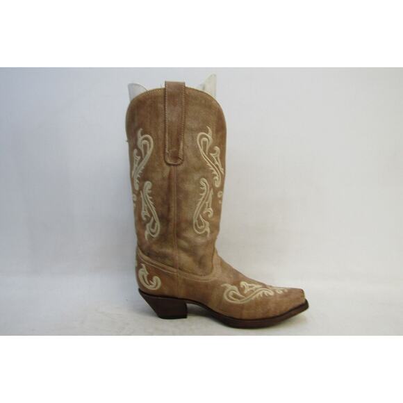 Corral Womens Size 10 M Light Brown Leather Western Cowboy Boots - Picture 4 of 11